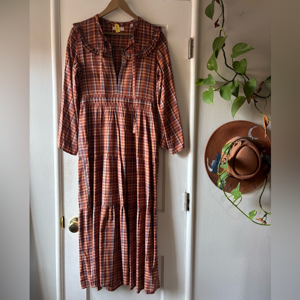 Doen Brown Plaid Dress